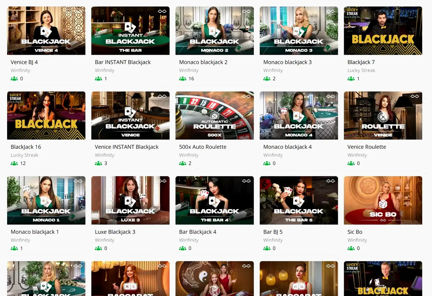 Marvel Casino App Bildschirm mit Spielauswahl
